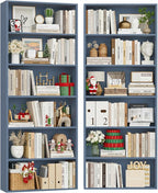 FOTOSOK 6-Tier Open Bookcase and Bookshelf Set of 2, Freestanding Display - Image 8