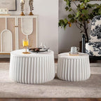 46.46'' White Round Coffee Table Set of 2 by JJKFurniture-kevinplus