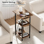 Asgolion Tall End Table with Charging Station, Skinny Nightstand with USB Ports - Image 4