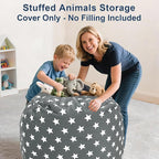 Lukeight Stuffed Animals Storage Bean Bag Chair Cover - Image 2