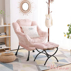 Welnow Lazy Chair with Ottoman, Modern Accent Chair with Armrests and a Side - Image 9