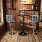 Homall Bar Stools Modern PU Leather Adjustable Swivel Barstools, Armless - Image 8