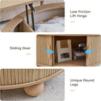 Fluted Round Lift Top Coffee Table - Image 4