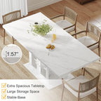 HSH Dining Table for 4–6, Wood Rectangle Dinner Table - Image 6