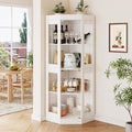 70''H Tall Corner Cabinet with Glass Doors, Farmhouse Storage Cabinet with 4 by ukaocai