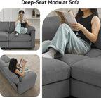 87'' V-Shaped Sectional Sofa Couch, 5-Seater Modular Couches - Image 6