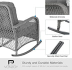 Patio Furniture Set 3 Pieces, Wicker Outdoor Rocking Bistro Set - Image 4