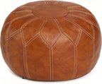 Thgonwid Unstuffed Moroccan Faux Leather Pouf Ottoman by Thgonwid