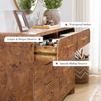 Curved 8-Drawer Dresser for Bedroom, 53.82" Wide Modern Chest of Drawers - Image 7