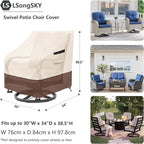 Outdoor Swivel Chair Cover 2 Pack, 100% Waterproof Heavy Duty Patio Chair Covers - Image 3