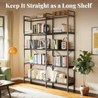 Huuger 5 Tier Bookshelf, L Shaped Corner Bookshelf - Image 6