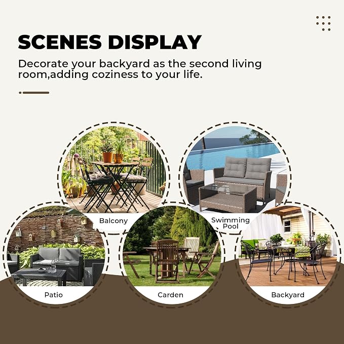 DANGHOOGY Wicker Chair Cushions, Waterproof Outdoor Loveseat Cushions - Image 7