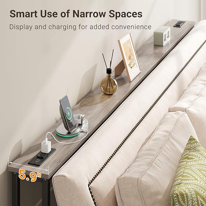 ELYKEN 2 Pack 5.9" Narrow Console Sofa Table - Image 5