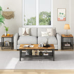 furlinkhm Coffee Table Set of 3, Industrial Coffee Table - Image 4