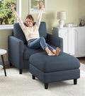 Welzona Sofa Accent Chair with Ottoman, Tool-Free Setup Living Room Accent by WelzonaDirect