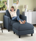 Welzona Sofa Accent Chair with Ottoman, Tool-Free Setup Living Room Accent by WelzonaDirect