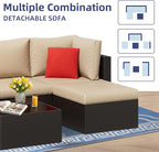 Vongrasig 5 Piece Patio Furniture Sets, Outdoor Patio Set Sectional Sofa - Image 4