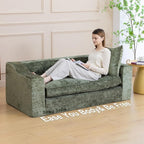 61" Convertible Sofa Bed Loveseat, Memory Foam Boneless Floor Couch - Image 2