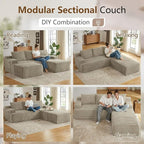 96" Cloud Sectional Couch U-Shaped Chaise - Image 5