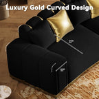 145" Oversized Velvet Chesterfield Sofa Sectional Couch - Image 7