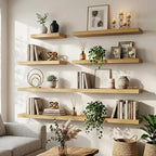 FLYJOE Floating Shelves for Wall, 55 Inch Floating Shelves Set of 2, Kitchen - Image 3