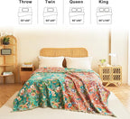 LUTBM Boho Throw Blanket for Bed Cotton Summer Blankets Twin Size for Bedroom - Image 3