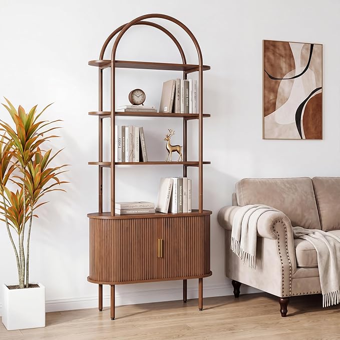 71" Tall Fluted Arched Bookshelf - Image 6