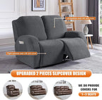 VANSOFY Oversized Recliner Cover, 2-Pieces Stretch Reclining Couch Cover - Image 3
