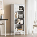 Arched Bookshelf with 4 Tier Open Shelves, Study and Living Room, Modern White by JMHDYG
