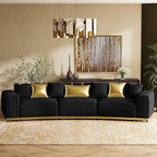 145" Oversized Velvet Chesterfield Sofa Sectional Couch - Image 3