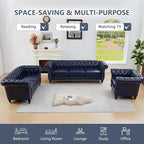 QHITTY 2 Piece Living Room Set, Chesterfield Sectional Sofa Chair Contemporary - Image 8