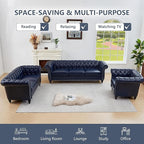 QHITTY 3 Piece Living Room Set, Sectional Chesterfield Sofa Chair Contemporary - Image 4