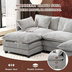 Ihanherry 111.4" U Shaped Modern Cloud Sofa Modular Sectional Couch - Image 3