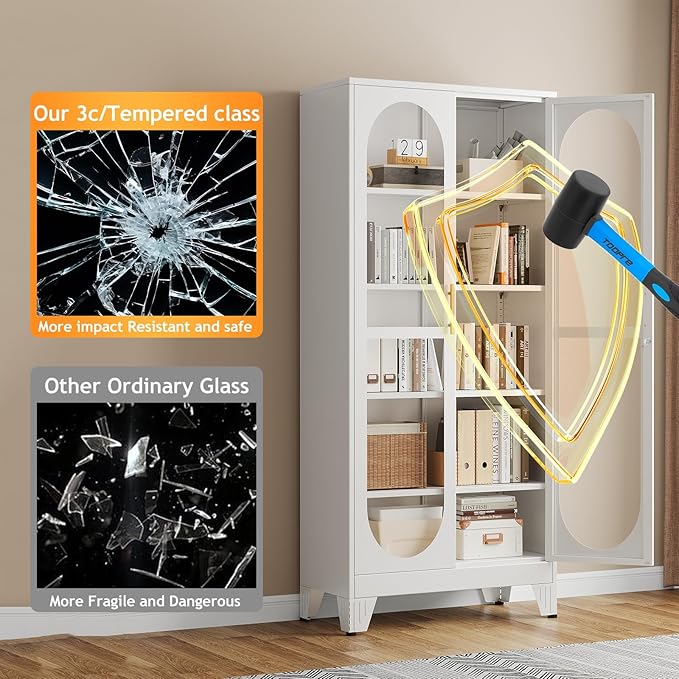 PAOFIN 71" H Locking Display Cabinet - Image 5
