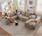 Cloud Sectional Couch with L-Shape Chaise, Modern Modular Comfy Sofa with Deep by Lakifun