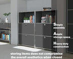 Metal Shelf with 2 Flap Doors, Large Capacity Cabinet, DIY Modern Home - Image 4