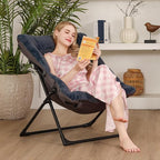 Comfy Saucer Chair for Adults, Soft Faux Fur Bedroom Chair, Accent Dorm Chairs - Image 2