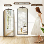 Besdomus Arched Mirror Full Length: 21"x56" French Black Vintage Full Body - Image 6