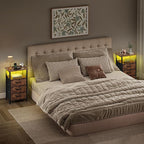 Vagusicc Night Stand with Charging Station, LED Nightstand - Image 8