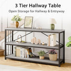 LVB Farmhouse Industrial Console Table, Wood Metal Foyer Entryway Sofa Tables - Image 8