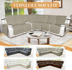 HDCAXKJ 100% Waterproof Reclining Sectional Couch Covers L Shape Recliner Sofa - Image 6