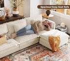 ELUCHANG 113'' Modular Sectional Cloud Couch, Modern Comfy Chenille L Shaped - Image 4