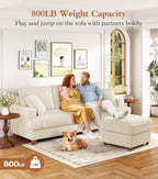 Kidirect 87in U Shaped Couch, Modular Sofa No Tool Assembly, Comfy Sectional - Image 3