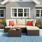 Vongrasig 5 Piece Patio Furniture Sets, Outdoor Patio Set Sectional Sofa - Image 2