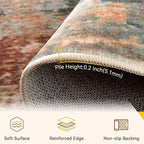RELEANY Washable Area Rugs 2x9 Non-Slip Modern Abstract Soft - Image 2