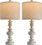 BOBOMOMO 24" Farmhouse Retro Table Lamp Set of 2, Traditional Resin Lamps - Image 8