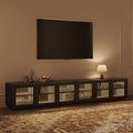POVISON Mid Century Modern Wood Slatted TV Stand by POVISON