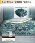 RELEANY Area Rugs 3'x4' Washable Non-Slip, Floral Vintage Distress Print - Image 5