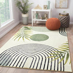 RoomTalks Mid Century Modern Washable Rug Stain Resistant, Boho Cute Aesthetic by RoomTalks