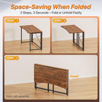 Huuger Folding Desk for Small Spaces, 39.3 Inch Foldable Computer Table - Image 7